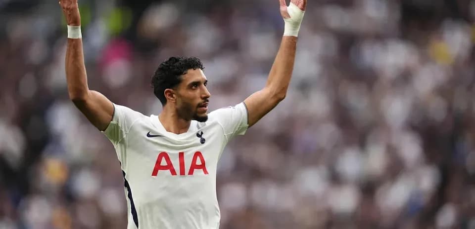 Player gesturing during a match for Tottenham Hotspur