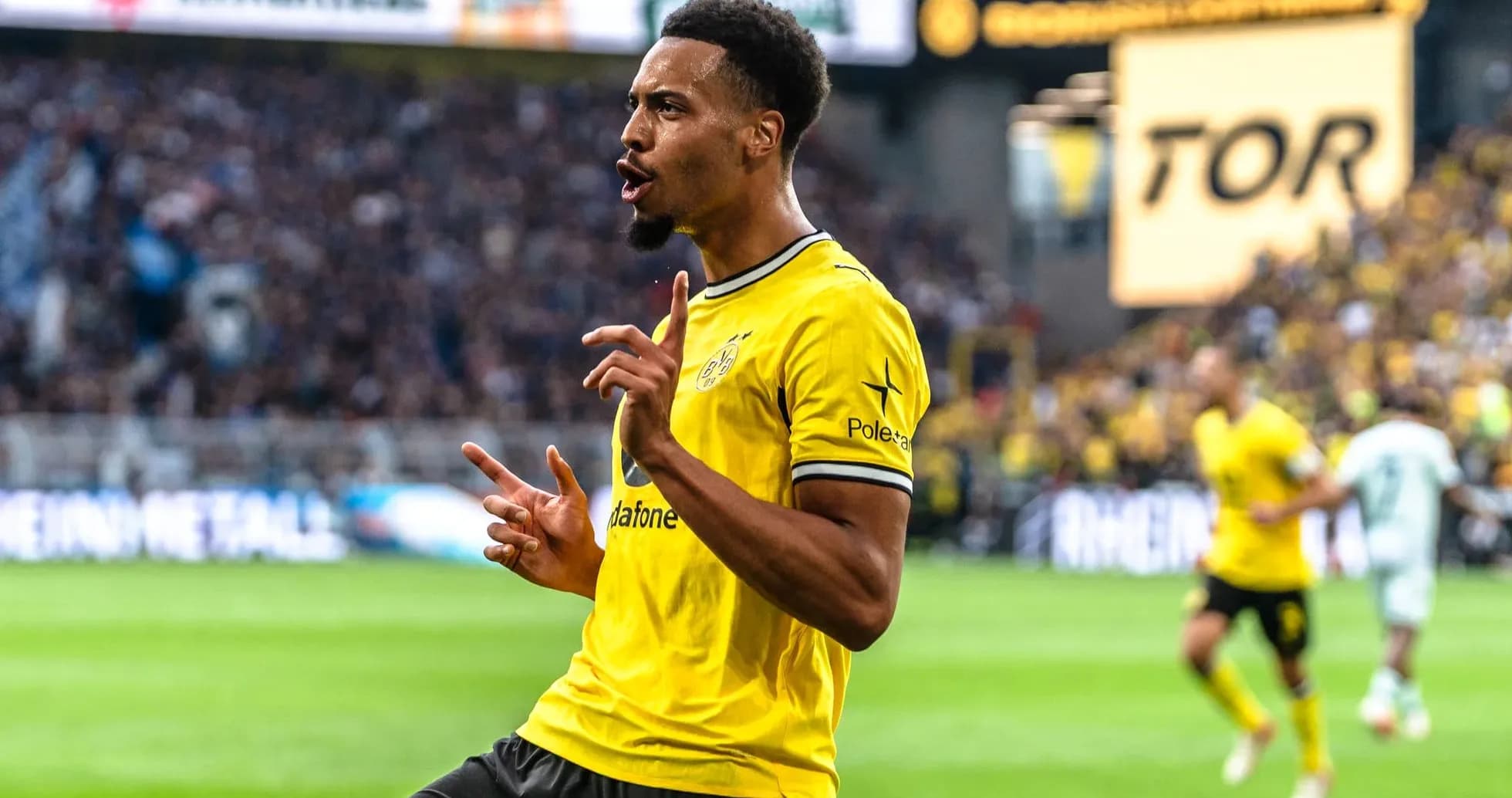 Player celebrating a goal during a match