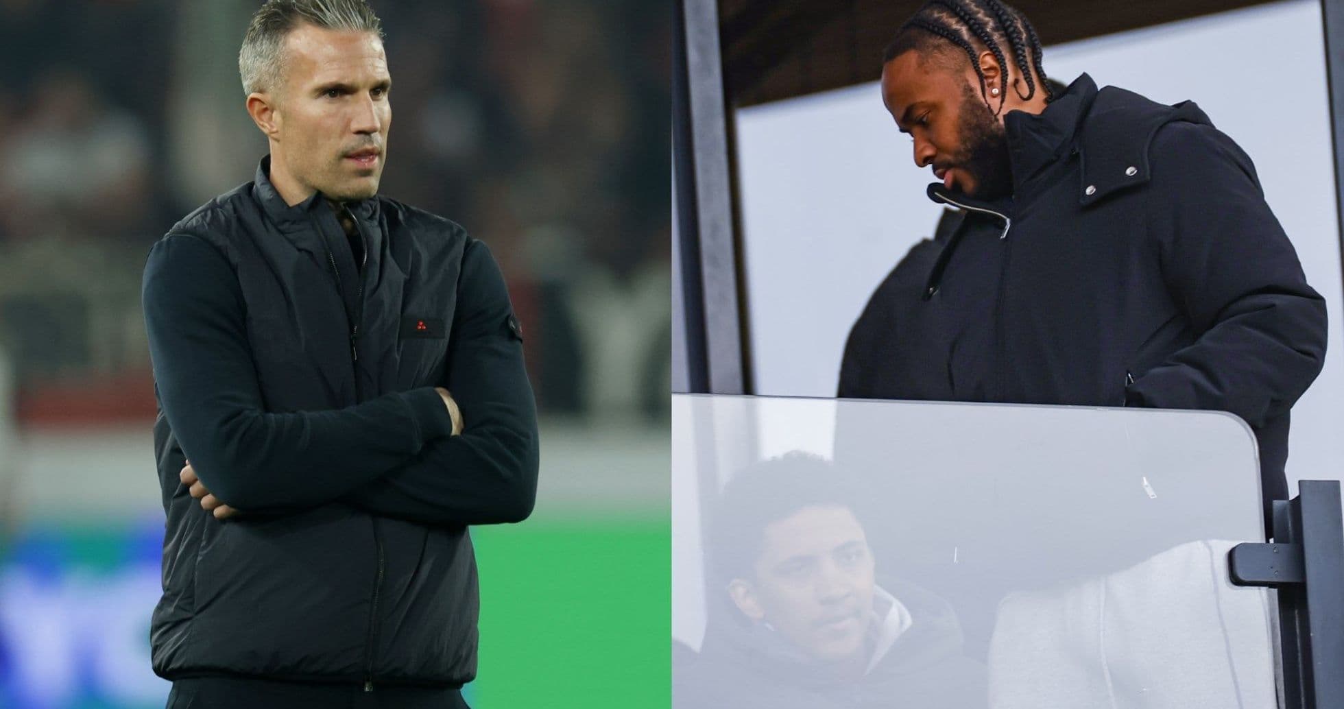 Coach observing match alongside player in stands