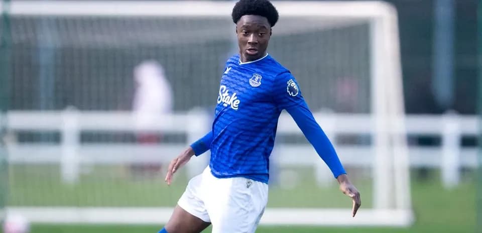 Player in blue Everton kit during training session