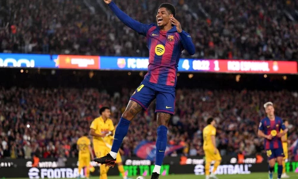Barcelona player celebrating a goal during match