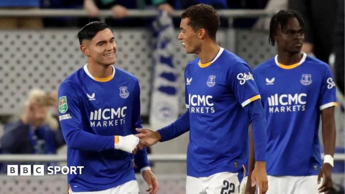 Everton players celebrating during a match