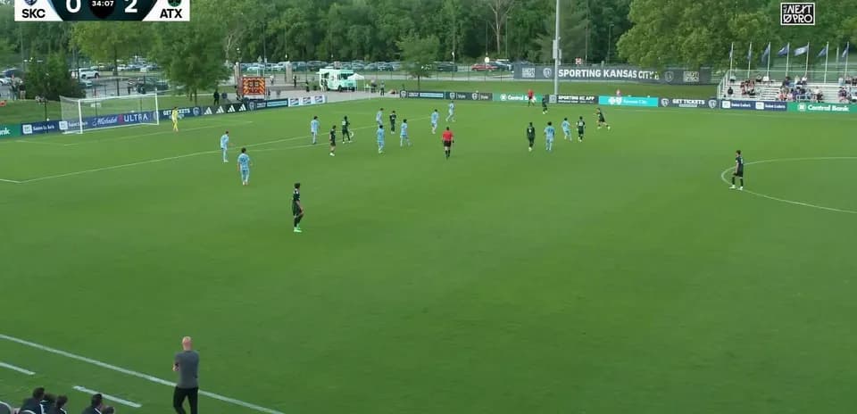 Players on the field during Austin II vs Sporting KC II
