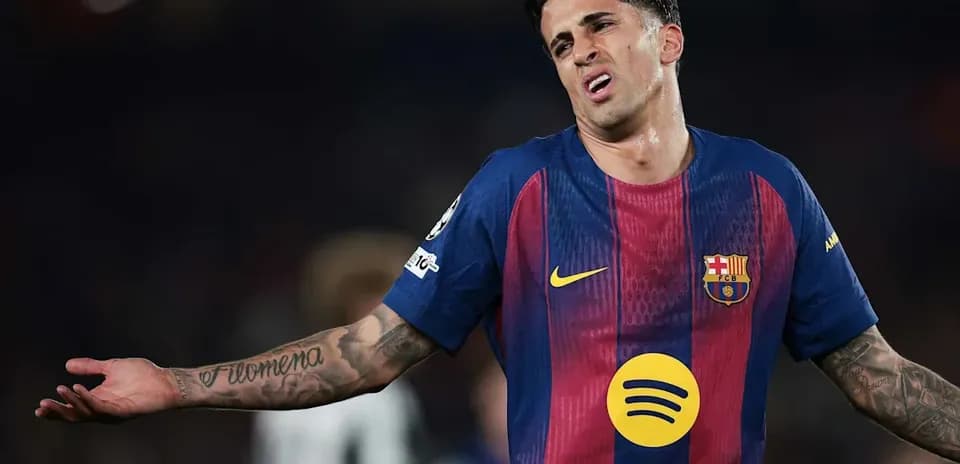 Barcelona player expressing frustration during match