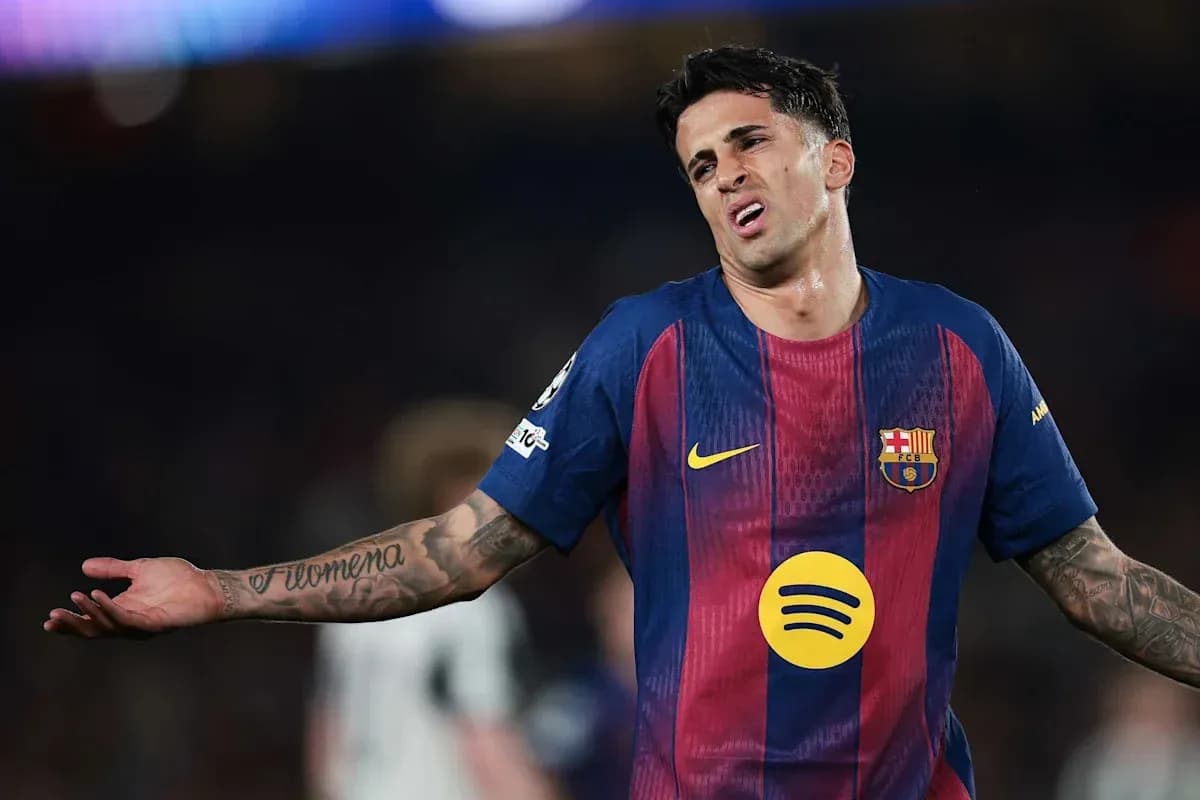Barcelona player expressing frustration during match