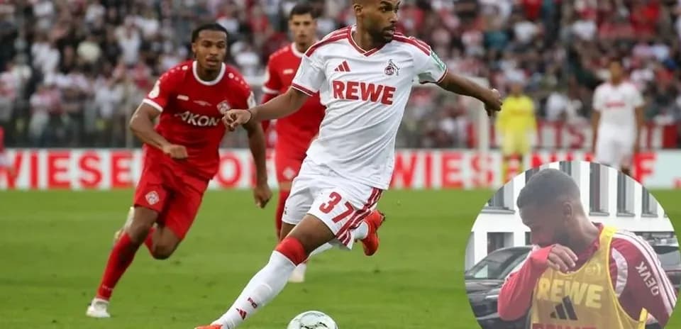 Player dribbling during match with opponents chasing