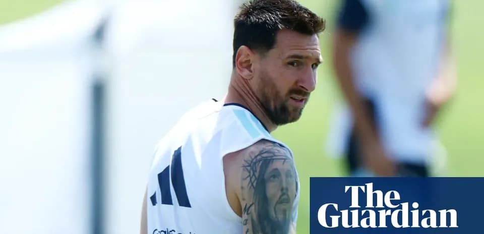 Lionel Messi during a training session outdoors