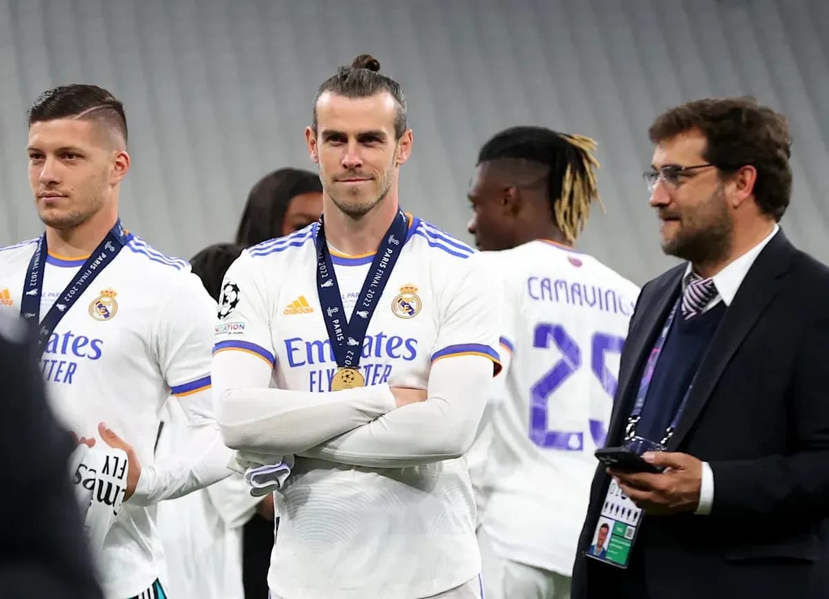 Real Madrid players with medals after Champions League victory