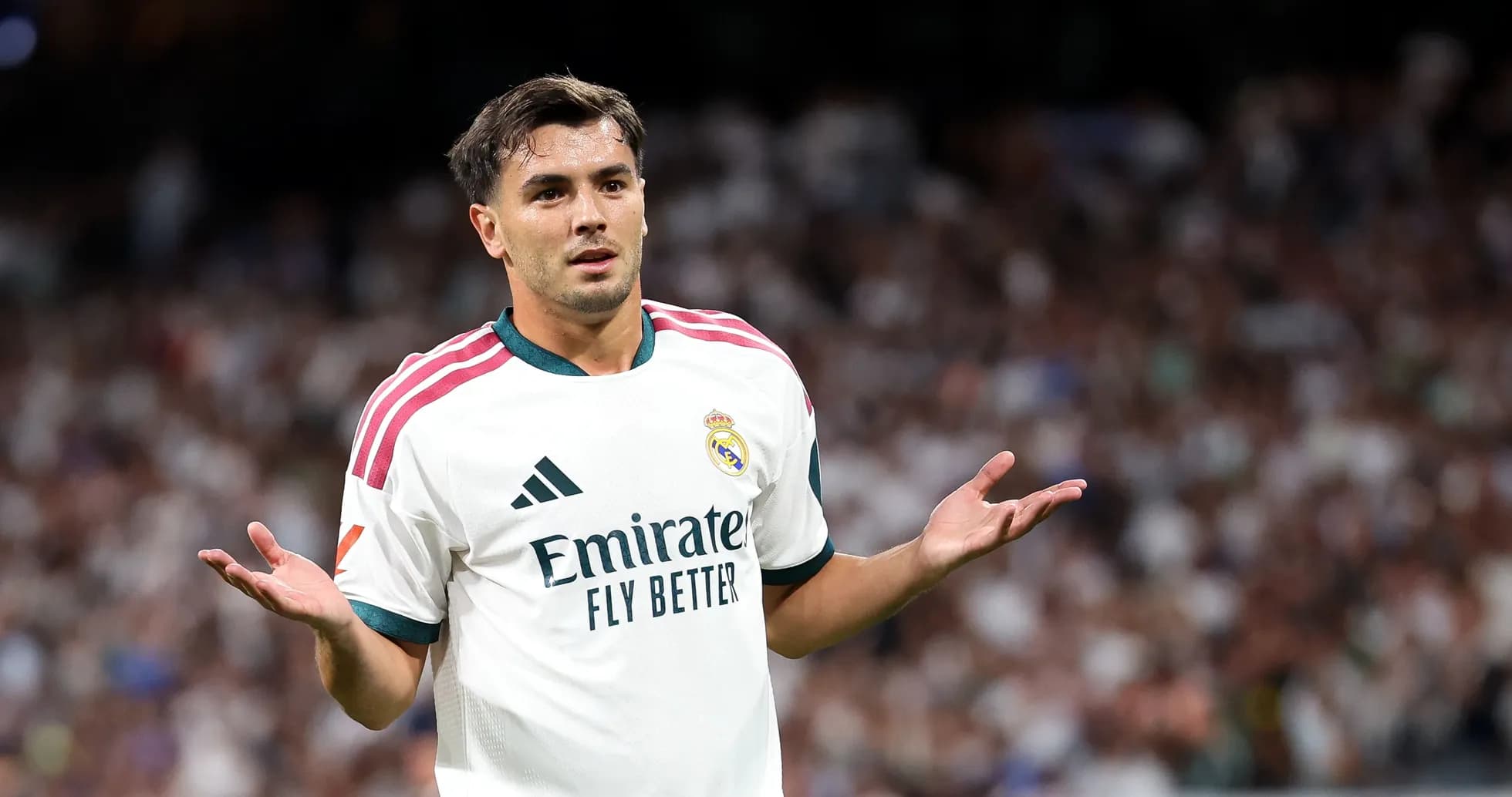 Player gesturing during match at stadium