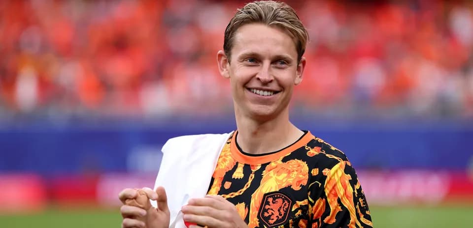 Player smiling in vibrant team-themed attire on field