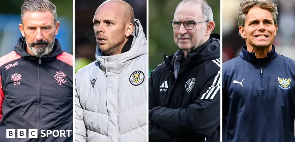 Four football managers during a match day event