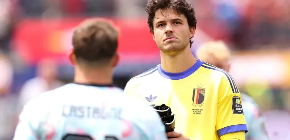 Goalkeeper in yellow jersey before match starts