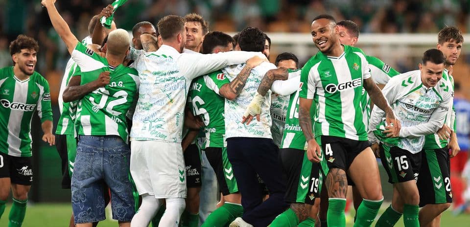Real Betis players celebrating a victory