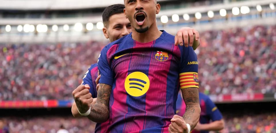 Barcelona player celebrating in La Liga match