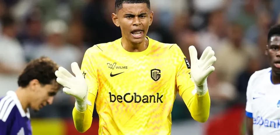 Goalkeeper gesturing during a soccer match