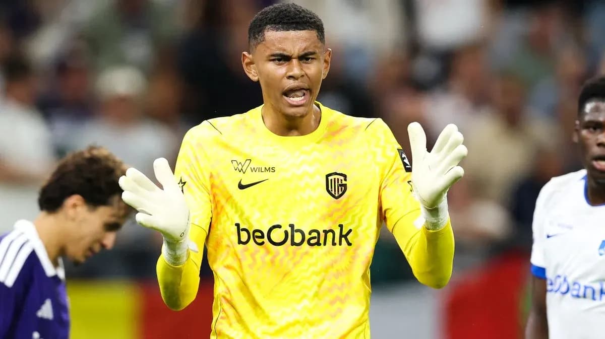 Goalkeeper gesturing during a soccer match