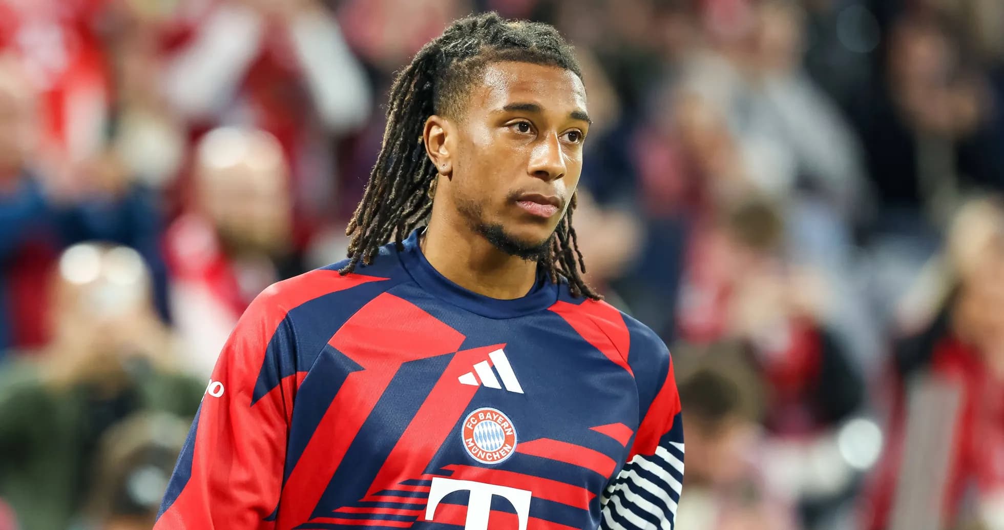 Player wearing Bayern Munich jersey during match