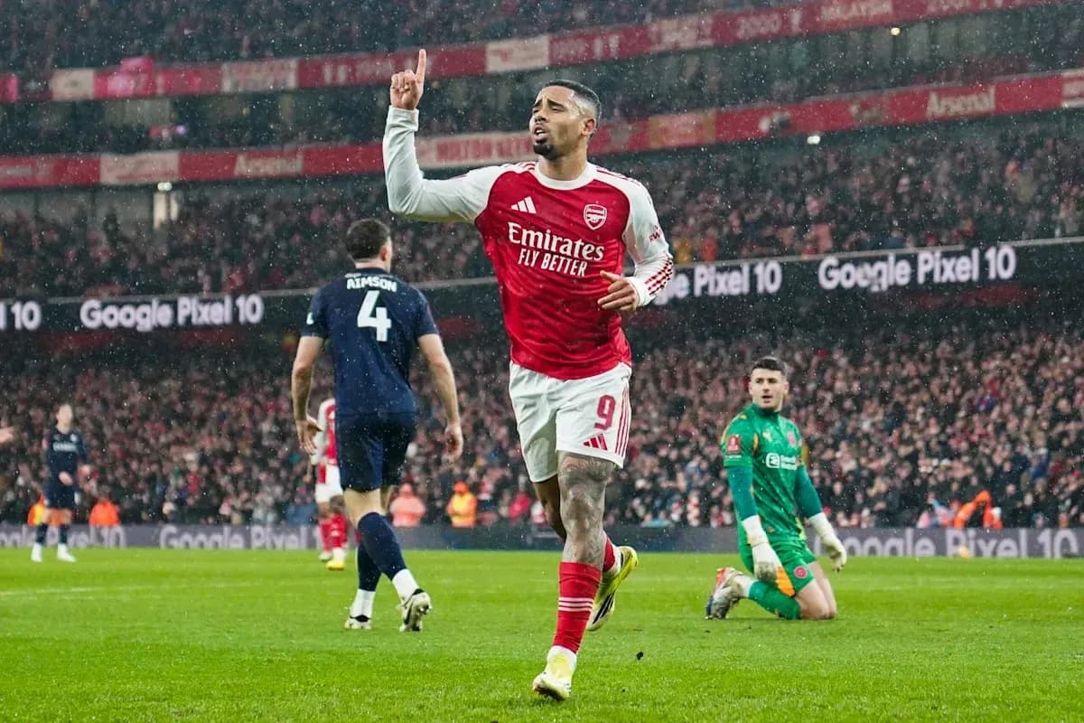 Arsenal player celebrating a goal during match