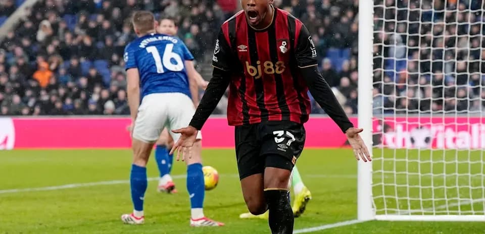 Bournemouth player celebrating after scoring a goal