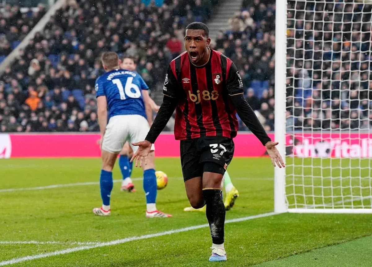 Bournemouth player celebrating after scoring a goal