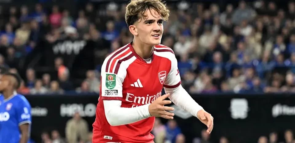 Arsenal player celebrating during Carabao Cup match