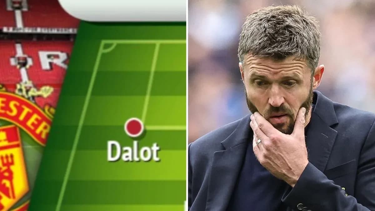 Tactical board showing Dalot's position for Manchester United