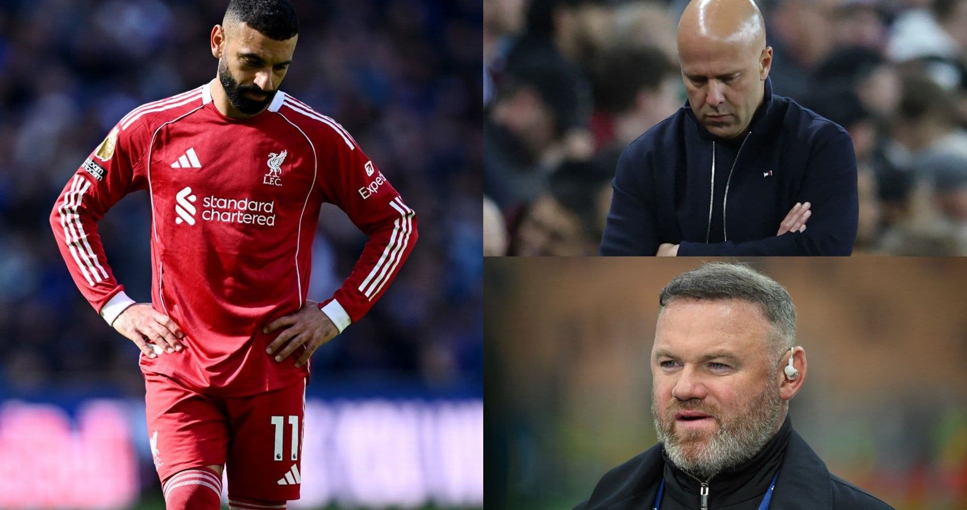 Liverpool player looking dejected with coaches observing