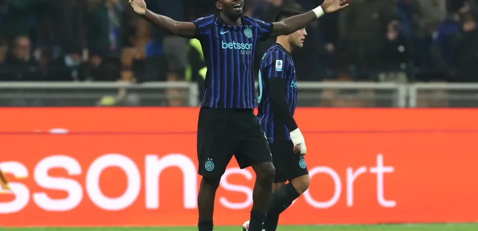 Inter player celebrating during Serie A match