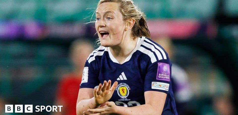 Scotland player gesturing during UEFA qualifiers match