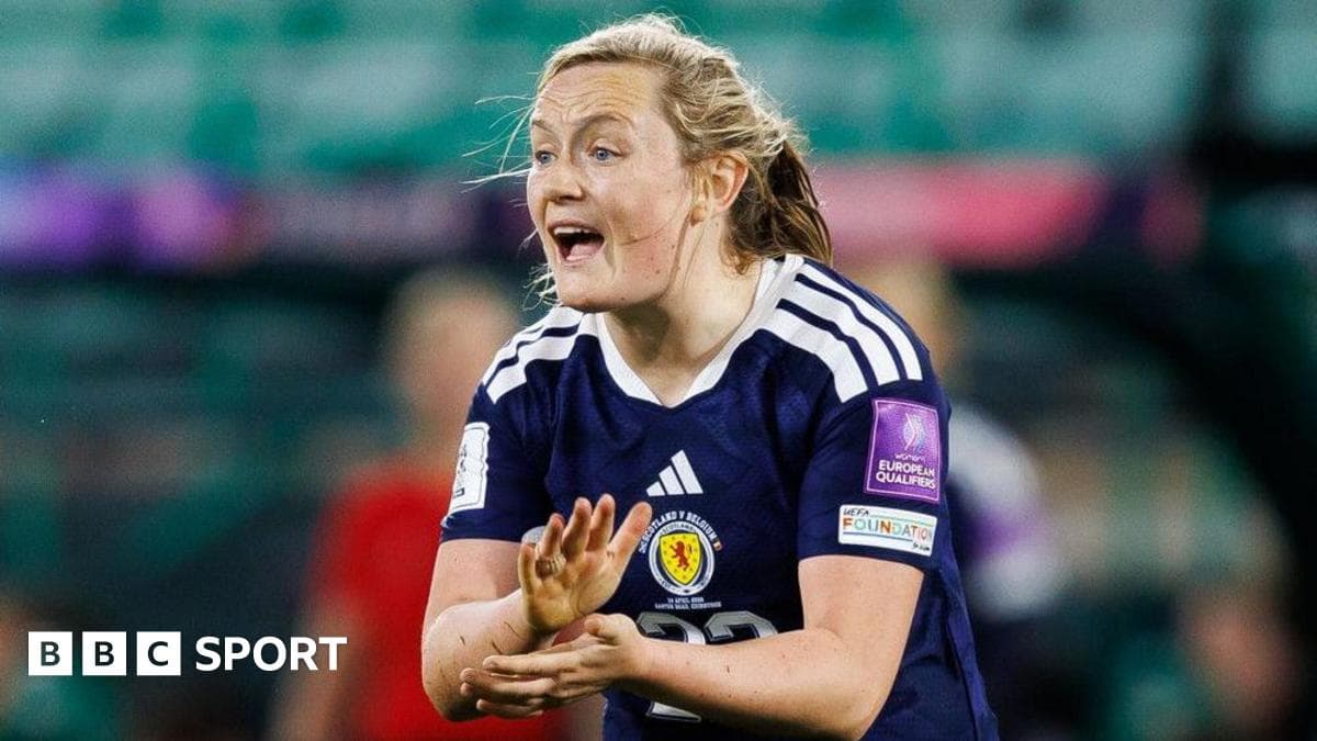 Scotland player gesturing during UEFA qualifiers match