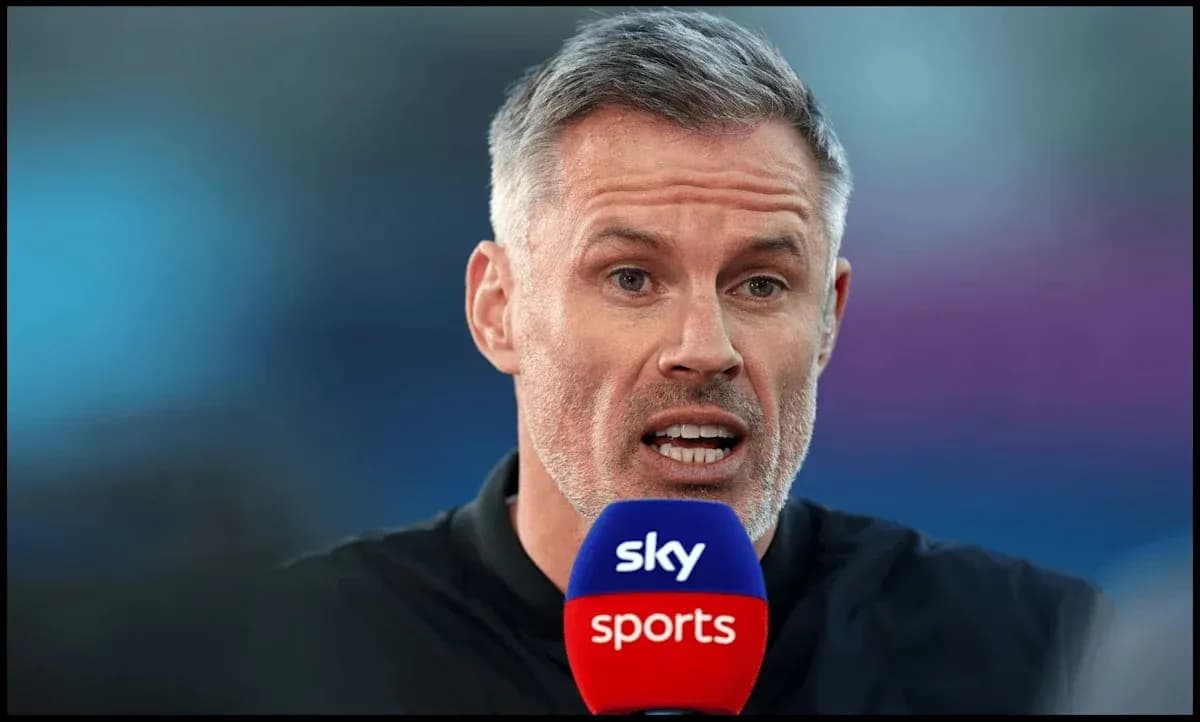 Sports analyst speaking into microphone during broadcast