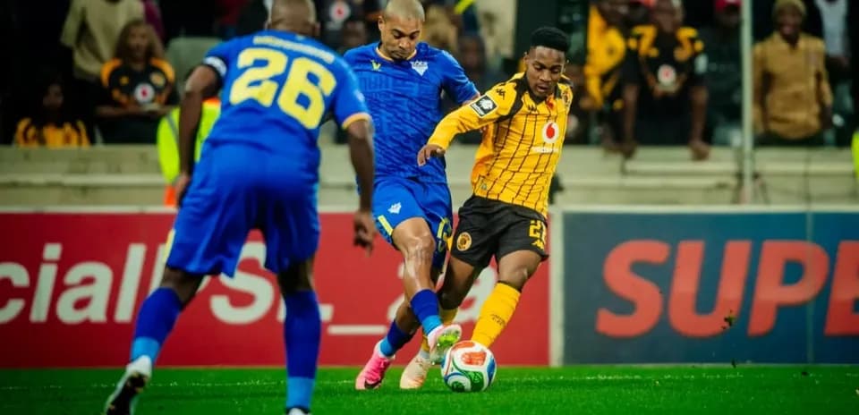 Players contesting the ball during CAF match