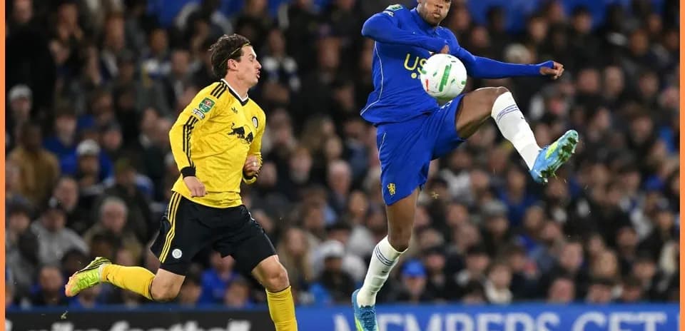 Player controlling the ball during a match