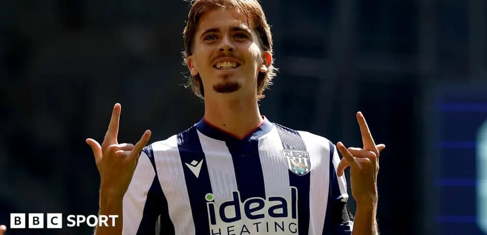 Player celebrating goal in West Bromwich Albion jersey