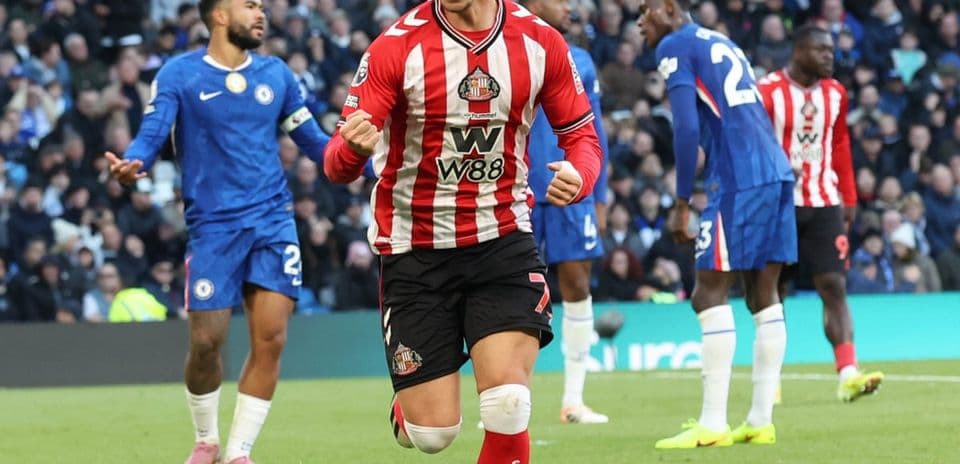 Sunderland player celebrating after scoring goal