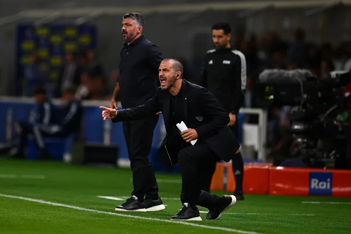 Coaches directing players during a match from sidelines