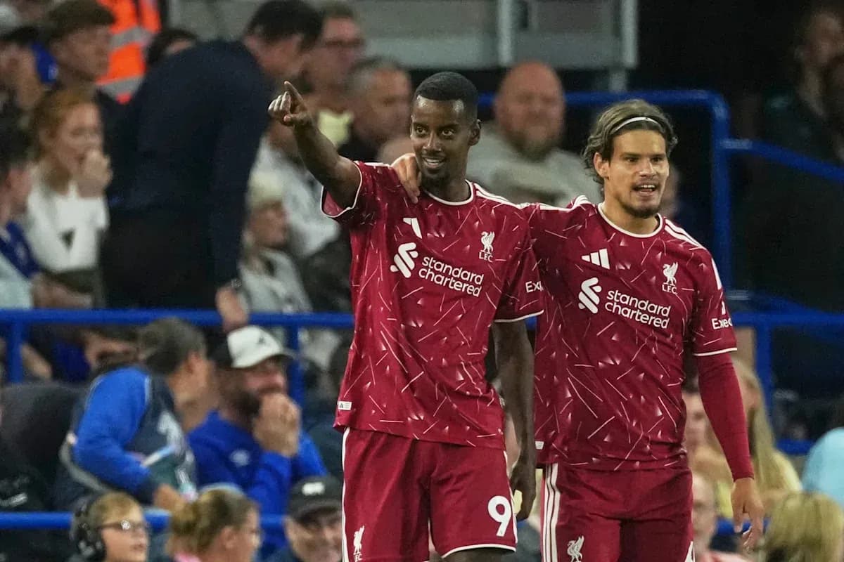 Liverpool players celebrating a goal together