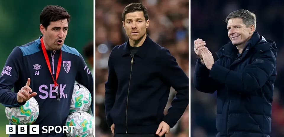 Three football managers during various activities