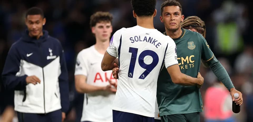 Players shaking hands after Tottenham Everton match