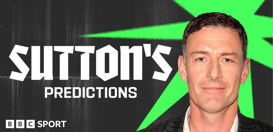 Man presenting Sutton's Predictions on BBC Sport