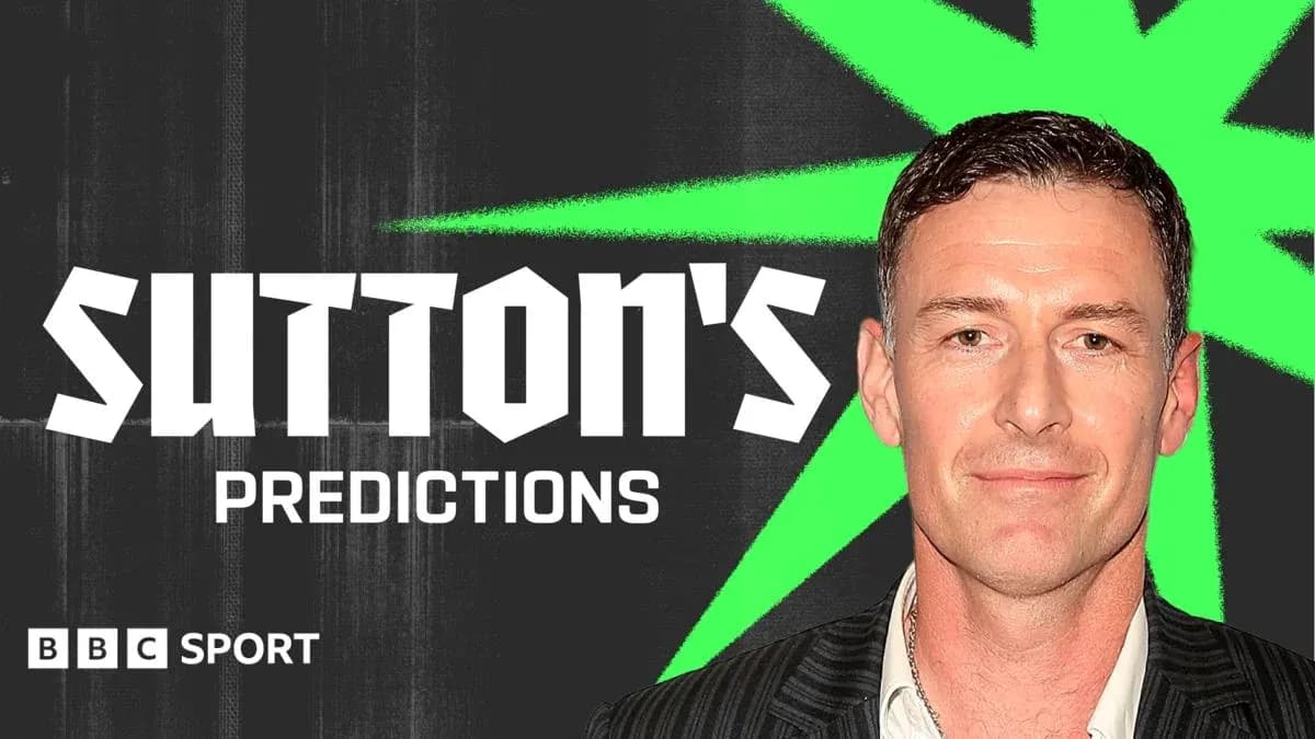Man presenting Sutton's Predictions on BBC Sport
