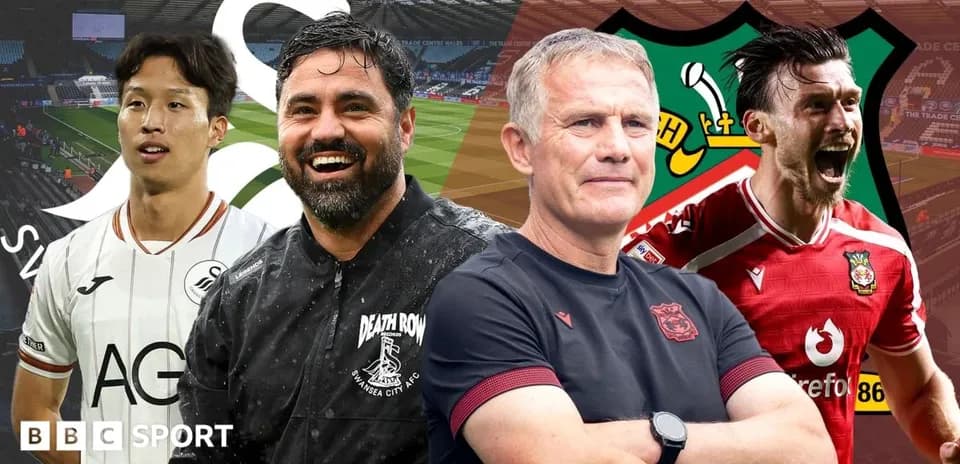 Swansea City and Wrexham players and coaches featured