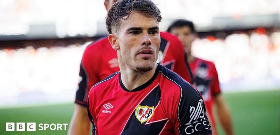 Player in Rayo Vallecano jersey during match