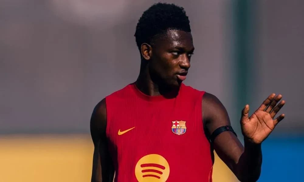 Player in red jersey during training session