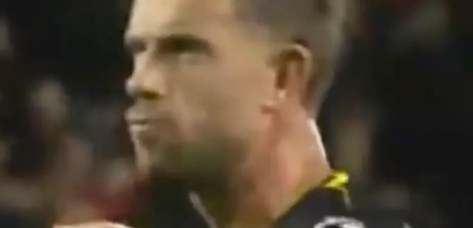 Player reacting during a match with intense focus
