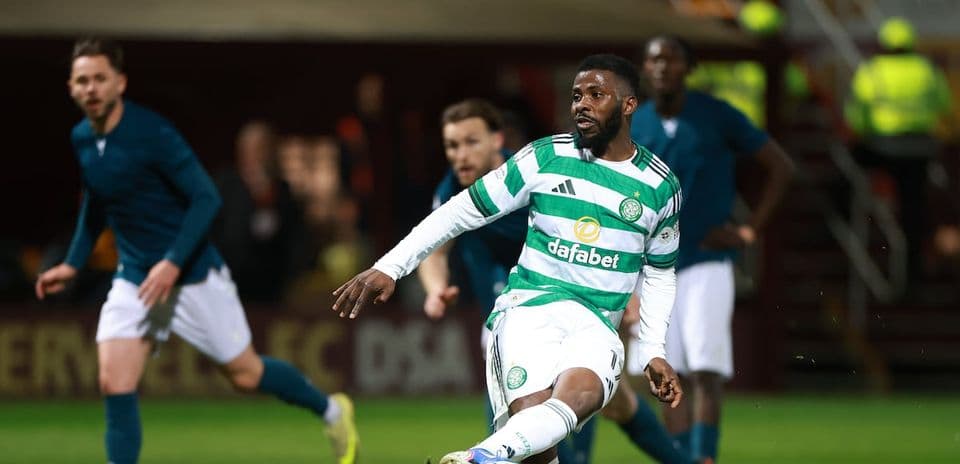 Celtic player in action during match against opponents