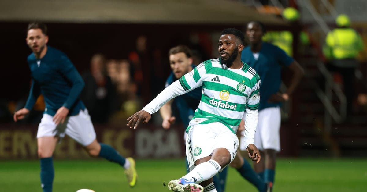Celtic player in action during match against opponents