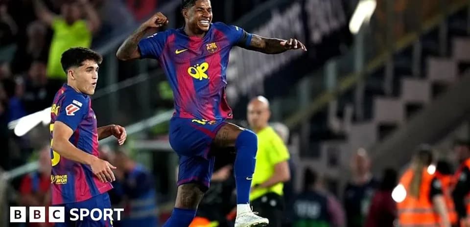 Barcelona players celebrating during a match