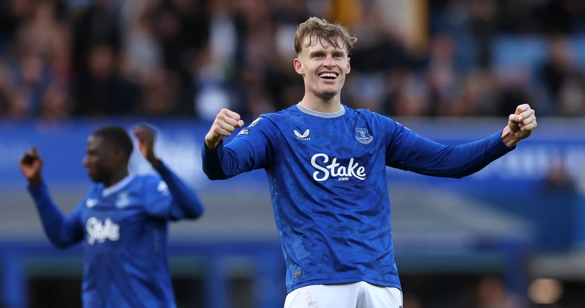 Everton player celebrating during Premier League match