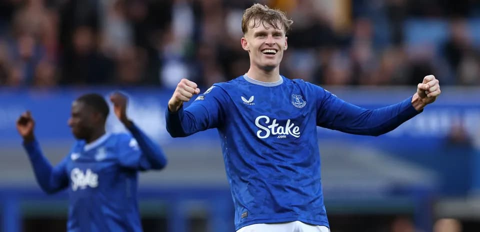 Everton player celebrating during Premier League match